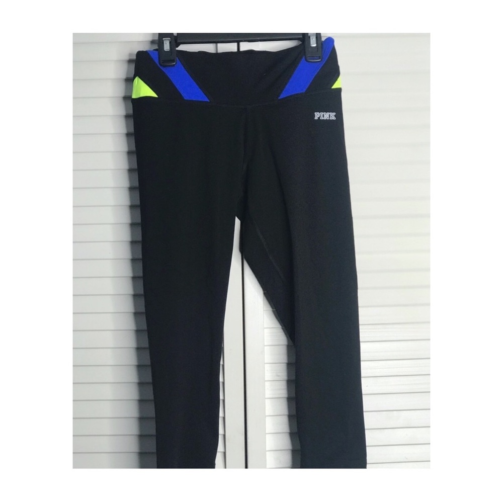 EUC Pink Victoria’s Secret Black Yoga Pants